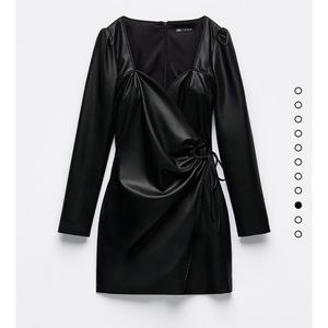 ZARA FAUX LEATHER WRAP DRESSS. NWT. COMES IN ORIGINAL PACKAGING